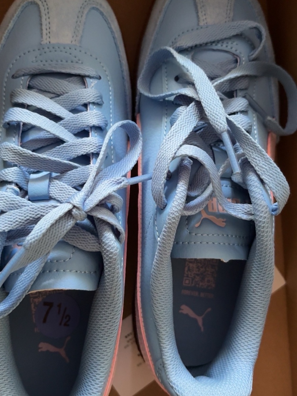 Puma Women Light Blue and Pink Low-Top Sneakers